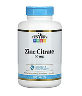 Zinc Citrate 50 мг - 360 таблеток - 21st Century (Цитрат цинка 21 Сенчури)