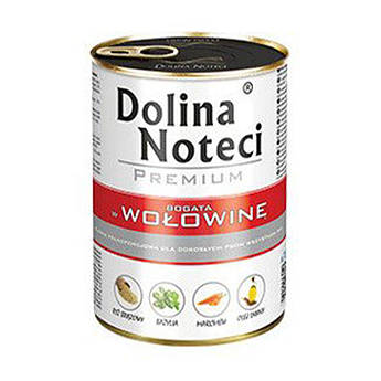 Вологий корм, консерва для собак з яловичиною, Dolina Noteci 400 гр