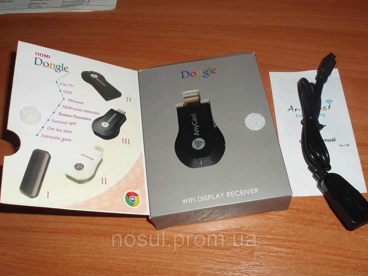 Google Dongle AnyCast HDMI Miracast adapter Dongle 1080 беспроводный адаптер WiFi DLNA AirPlay Multi Screen i - фото 1 - id-p281595257