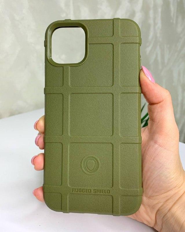 Протиударний чохол бампер Rugged Shield для iPhone 11 Pro Max зелений гумовий