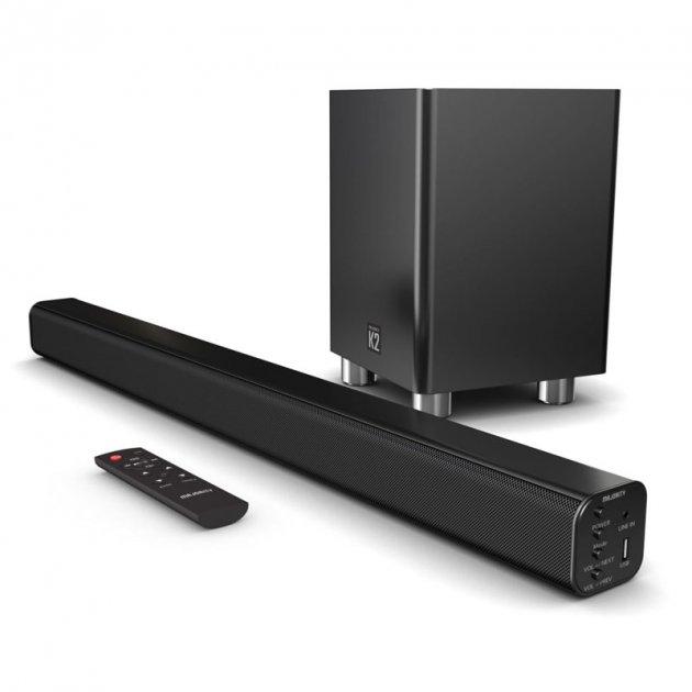 Саундбар із бездротовим сабвуфером Majority K2 Black для телевізора та смартфона