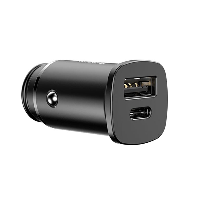 Адаптер автомобільний BASEUS PPS QC4.0, USB, Type-C, 30W, 5A, чорний