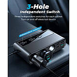 Адаптер автомобільний JOYROOM JR-CL06 5USB, Type-C, 3Sockets, 154W, чорний, фото 8