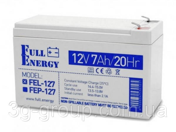Гелева акумуляторна батарея Full Energy FEL-127 12V 7 Ah