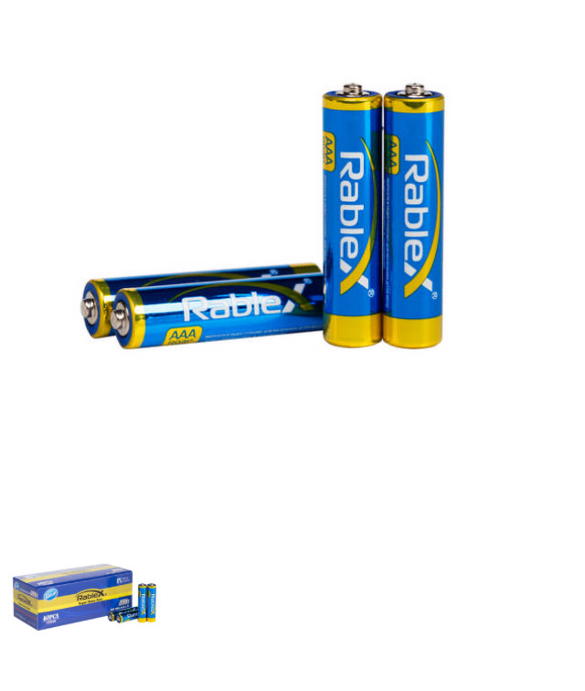Батарейка Rablex R03/ техніка/ААA/1.5V/60 (2400 шт./яск), фото 1