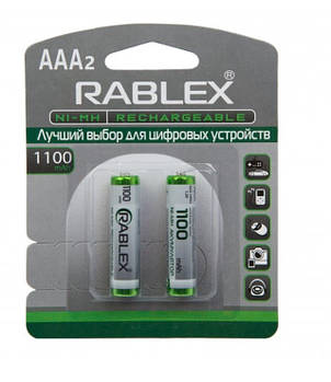 Акумулятори RABLEX HR03 RB-1100 ( 1.2V / 1100 mAh / Ni-MH / AAA / блістер / 2 шт.)