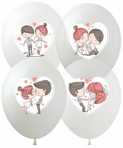 Набір кульок повітр. латексних 12"/30см "Love is..." 10шт №828690/Pelican/(1)
