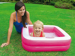 Басейн дитячий висота борта 18см,85х85х25см/86х86х25см,м'яке дно,57л,в кор-ці,23х20,5х6см,2 кольор.