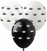 Набір кульок повітр. латексних 12"/30см "Корони чорні" 10шт №828699/Pelican/(5)