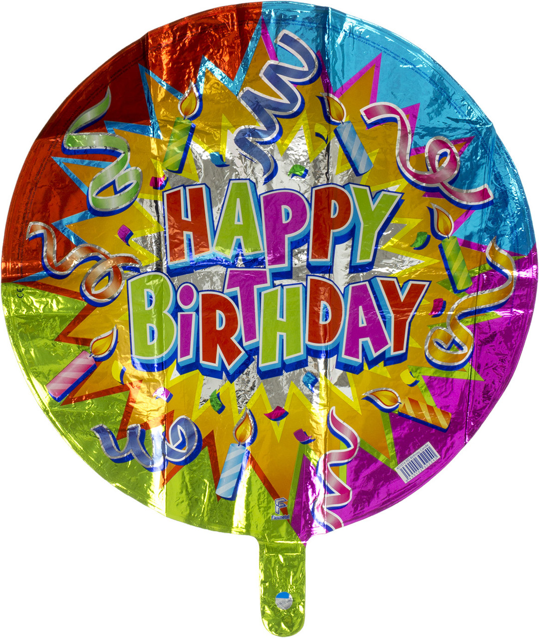Кулька повітр. фольгована круг. "Happy Birthday" кольор. №2240, фото 1