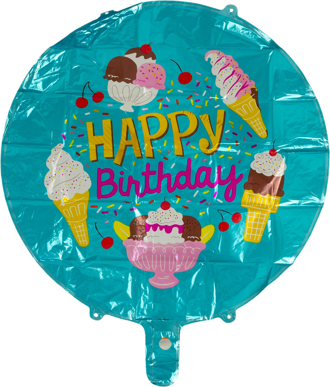 Кулька повітр. фольгована круг. "Happy Birthday" Морозиво №B0751(50)