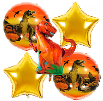 Набір кульок повітр. фольг. "Динозавр" 5шт №990391/990427