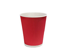 Стакан паперовий одноразовий 430 мл (уп-20 шт), Ripple гофрований стакан для гарячих напоїв, кави, чаю