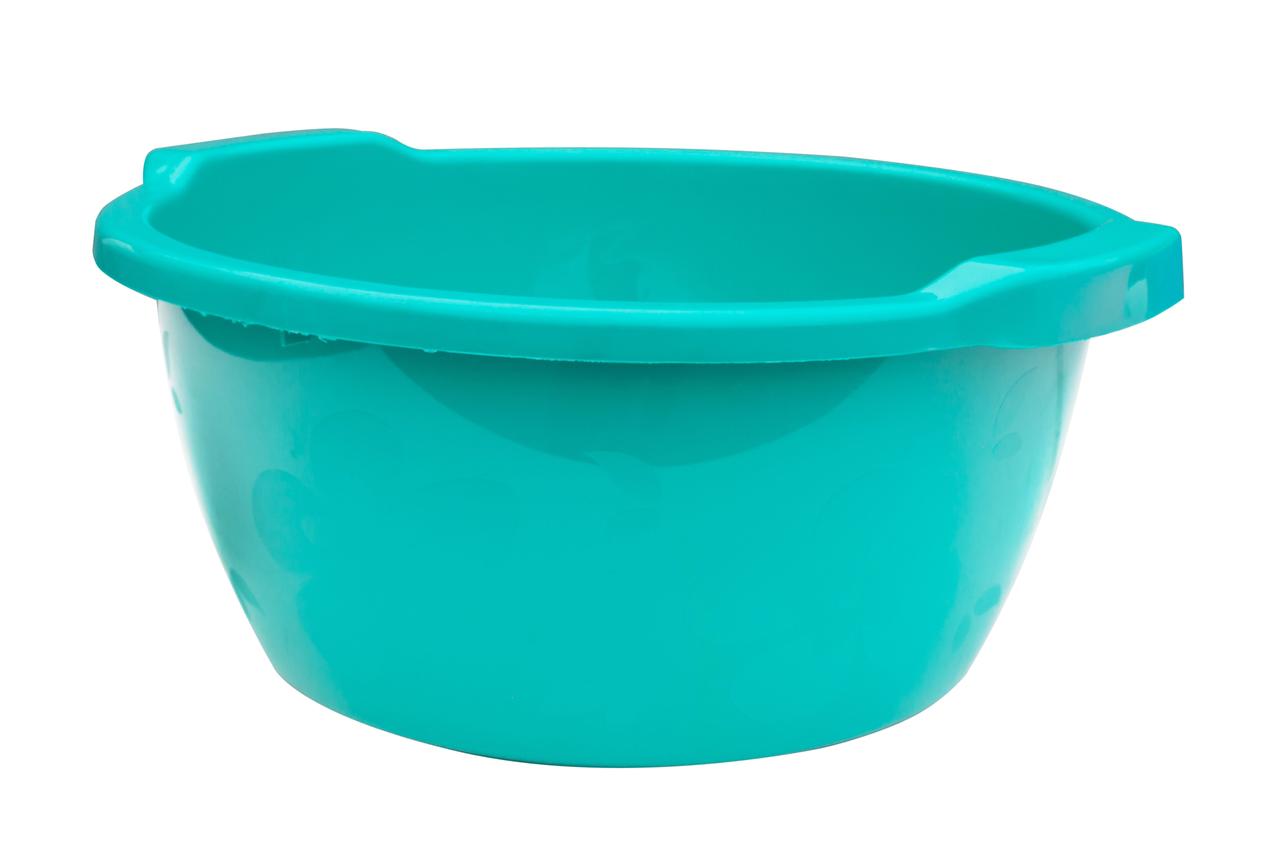Таз пластиковий 6 літрів Незабудка бірюзовий Ø 29.5 см h=15 см (ПолімерАгро), фото 1