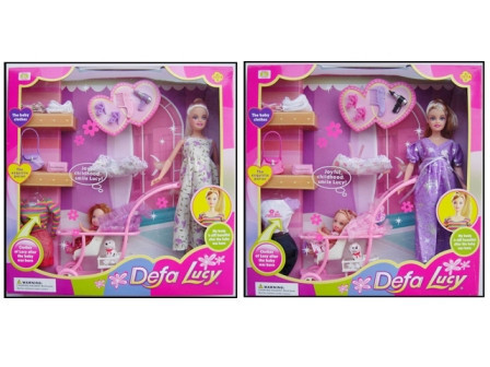 Лялька вагітна типу Барбі Defa Lucy 8049 з дитиною й аксесуарами