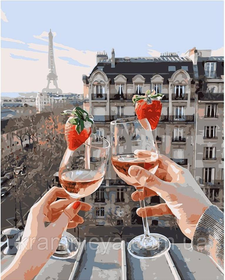 Картина за номерами Рандеву у Парижі, 40х50 Strateg Преміум з лаком та рівнем (VA-1139), фото 1
