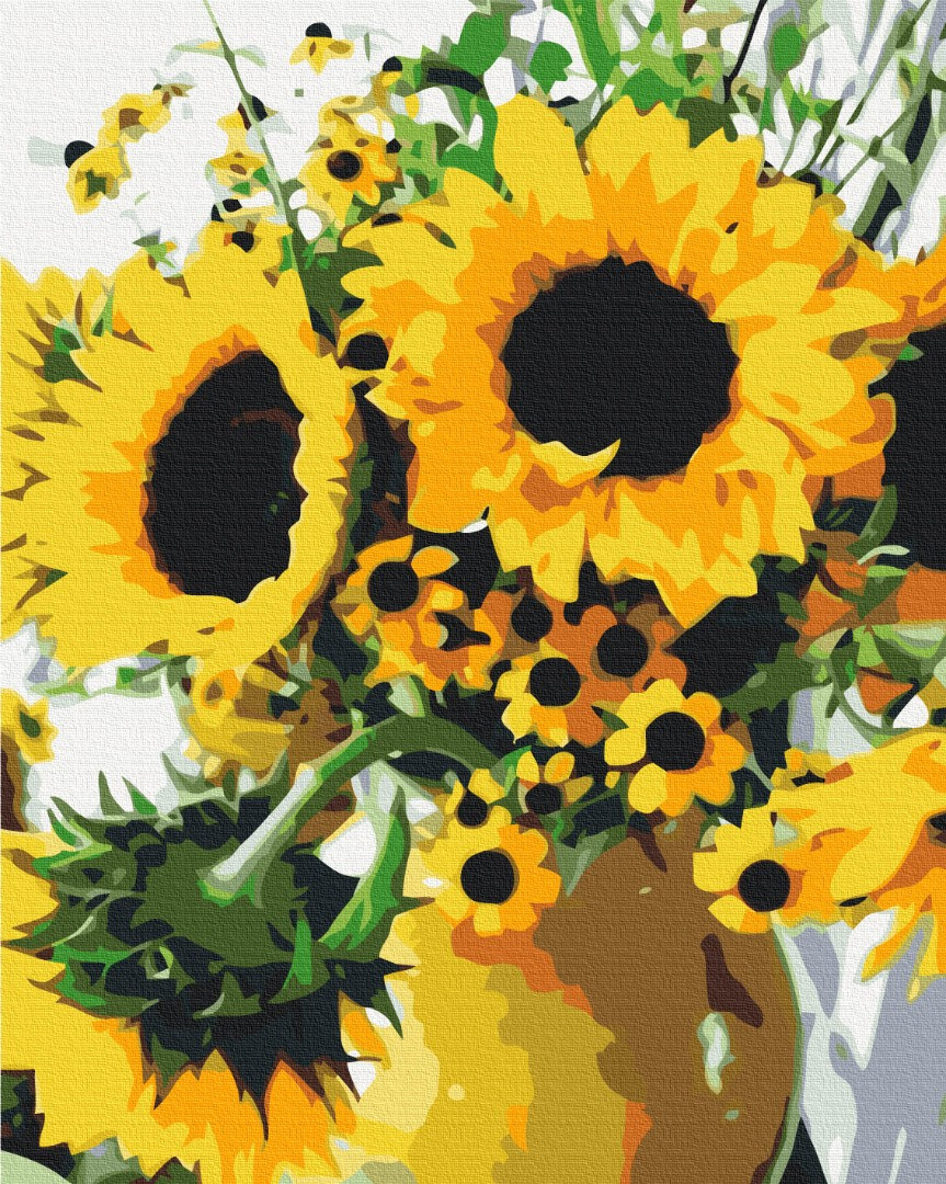 Картина за номерами Квіти Букет соняшників Картини за номерами 40x50 Соняшники на полотні Brushme BS52719