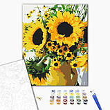 Картина за номерами Квіти Букет соняшників Картини за номерами 40x50 Соняшники на полотні Brushme BS52719, фото 2