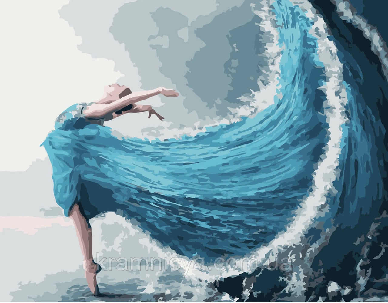 Картина за номерами Душа-море, 40х50 Strateg Преміум з лаком та рівнем (VA-3661), фото 1