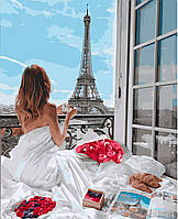 Картина по номерам Утро в Париже, 40х50 Strateg Премиум с лаком и уровнем (VA-2711)