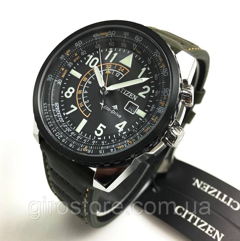 Японський чоловічий годинник Citizen Eco-Drive Нічний Яструб BJ7138-04E, у військовому стилі, сонячна батарея, фото 1