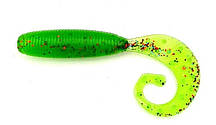 Силіконова приманка для риболовлі Taipan Vibe-Shot, довжина 2,5 дюйма, 8шт/уп, колір №08 Green neon