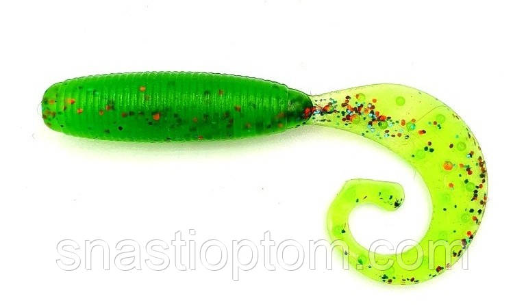 Силиконовая приманка для рыбалки Taipan Vibe-Shot, длина 2,5 дюйма, 8шт/уп, цвет №08 Green neon - фото 1 - id-p1703873620