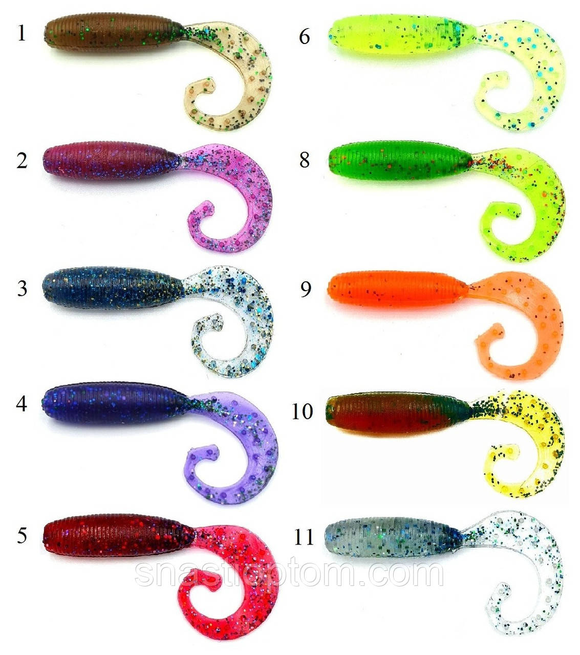 Силиконовая приманка для рыбалки Taipan Vibe-Shot, длина 2,5 дюйма, 8шт/уп, цвет №08 Green neon - фото 4 - id-p1703873620