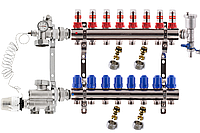 Коллектор для теплого пола в сборе нижнего подключения на 8 контуров без насоса KOER