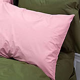 Постільна білизна ДУЕТ Пудра/Темний Хакі Ранфорс MERISET — Сімейний на гумці, фото 3