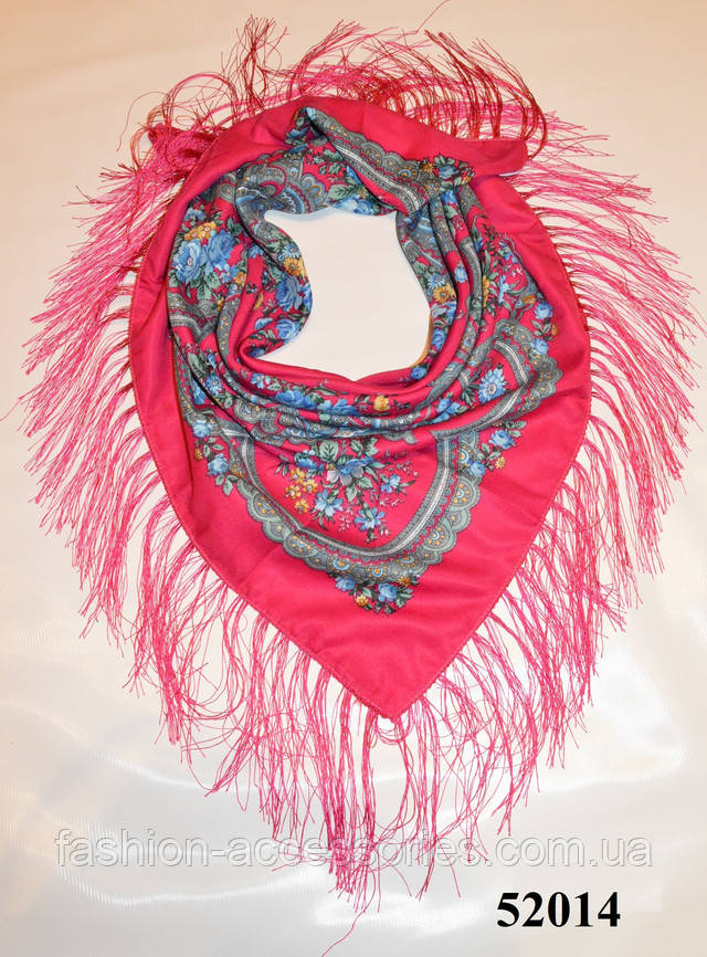 Жіночий теплий стильний павлопосадский вовняну хустку (52014) Теплий стильний павлопосадский хустку (52014) 1