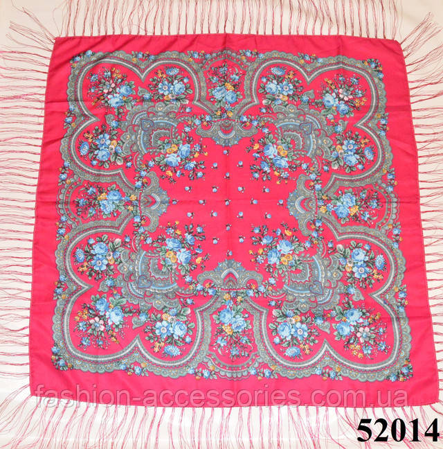 Теплий стильний павлопосадский вовняну хустку на плечі (52014) Теплий стильний павлопосадский хустку (52014) 2