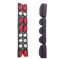 Катафот (16 шт.) на крайку двері No3 овал + округ червоний/білий