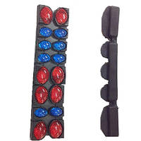 Катафот (16 шт.) на крайку двері No3 овал + округ червоний/синій