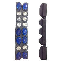 Катафот (16 шт.) на крайку двері No3 овал + округ синій/білий