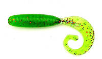 Приманка силиконовая для рыбы Taipan Vibe-Shot, 2,5 дюйма, 8шт/уп, цвет №08 Green neon