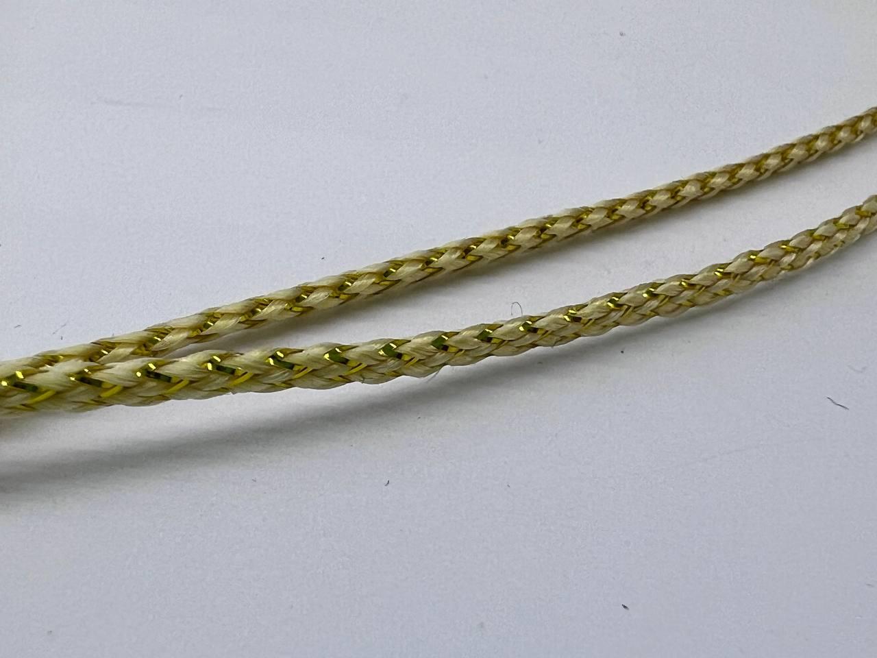 Шнурок держатель для очков плетеный на силиконовых петлях Золотистый люрекс - фото 3 - id-p1704018178