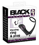 Масажер простати з ерекційним кільцем Black Velvets Vibrating Ring&Plug, фото 10