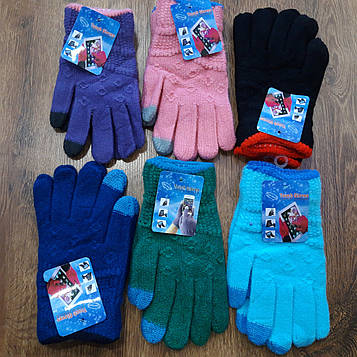 Теплі жіночі в'язані сенсорні перчатки "Touch GLOVES"ОПТ(упаковками,12 пар)