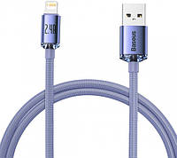 Кабель Baseus Crystal Shine Series Fast Charging Cable USB to Lightning 2.4A 1.2m CAJY000005 Purple