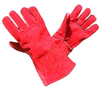 Перчатки краги сварочные Vulkan красные удлиненные