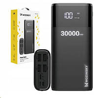 Зовнішній акумулятор Power Bank Wozinsky 30000mAh 4 x USB LCD 3A Сірий