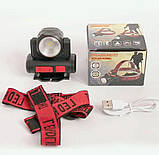 Акумуляторний ліхтар налобний Bl-2001, дві сторони світіння 4Smd+Xpe, фото 2