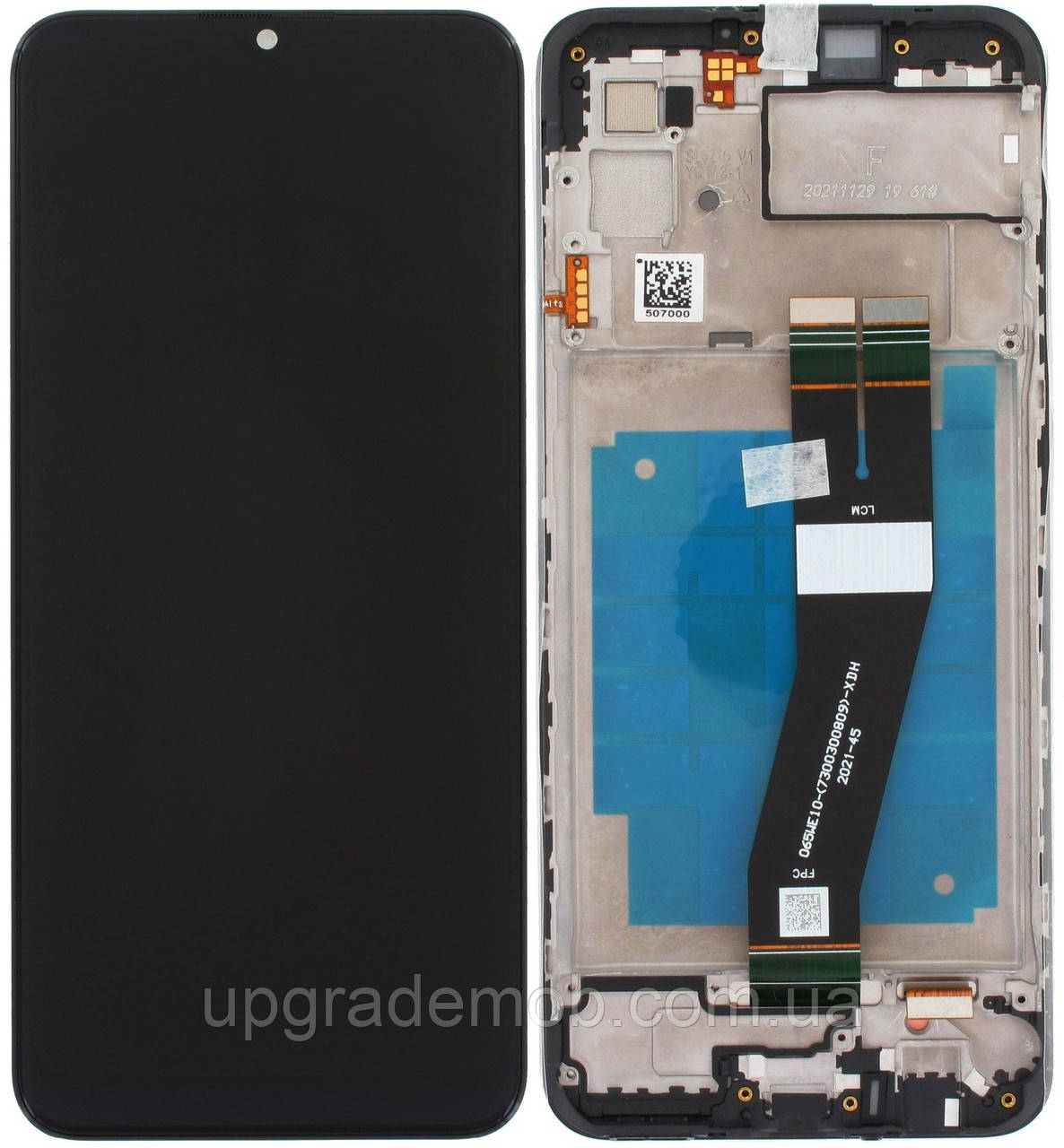 Дисплей модуль тачскрин Samsung A035 Galaxy A03 чорний 160.5 x 72 mm оригінал з рамкою