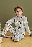 Пижама детская трикотажная на мальчика светло-серая (последний размер 9-10 лет)