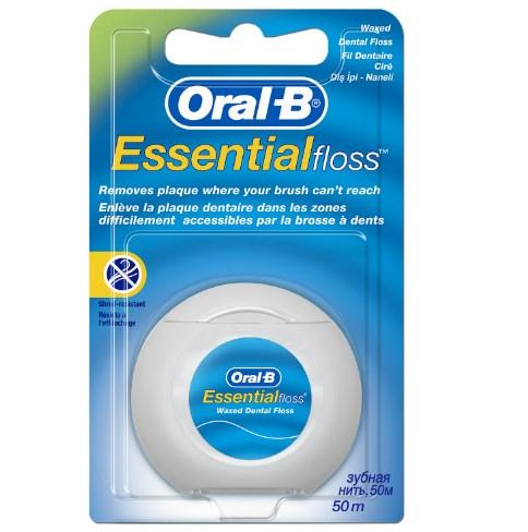 Зубна нитка Oral-B Essentialfloss Dental Floss Mint 50 м, Зубна нитка для чищення зубів