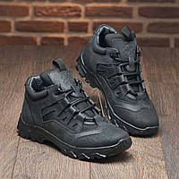 Зимние тактические кроссовки черные водонепроницаемые, военная обувь термо армейские, ботинки тактические