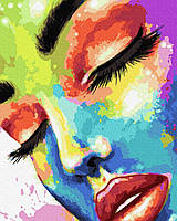 Картина по номерам Женщина в красках Картины в цифрах на холсте Абстракция 40х50см Brushme BS37607