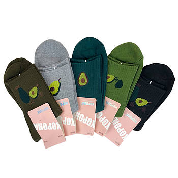 Жіночі махрові шкарпетки з авокадо Корона