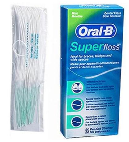 Зубная нить Oral-B Super Floss, 50 Stück, Зубная нить для чистки зубов - фото 5 - id-p1704069286